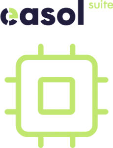 Logo der easol suite und ein Icon, das einen Prozessor darstellt.
